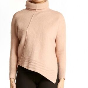 ALLSAINTS Blush Asymmetric Turtleneck Sweater Wool Yak Blend XS